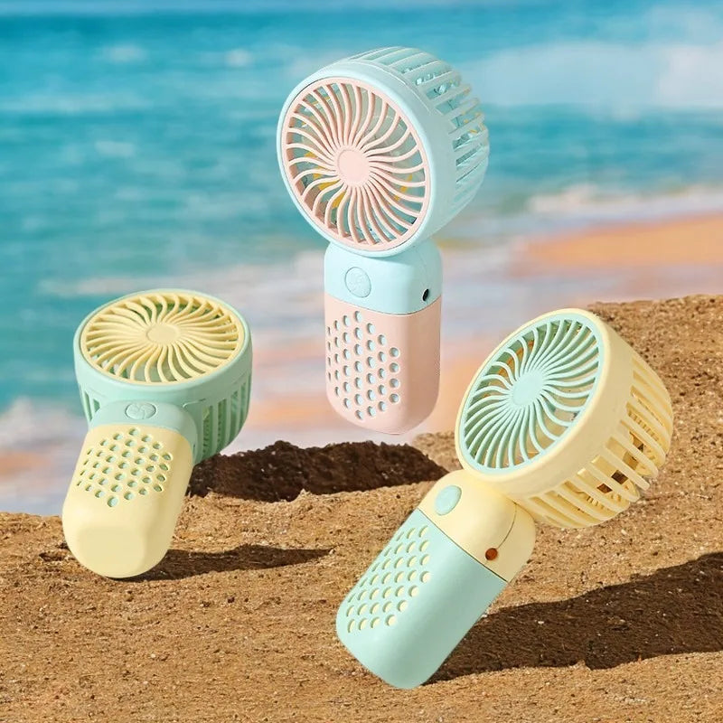 New Cartoon Cute Mini USB Handheld Charging Fan - Portable Pocket-Sized for Home, Outdoor, Office & Student Dorm Use