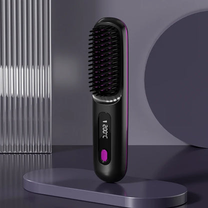 Home Travel Wireless Straightener, Digital Adjustable Styling Tool, Women's Straight Hair Comb, Safe And Easy To Use